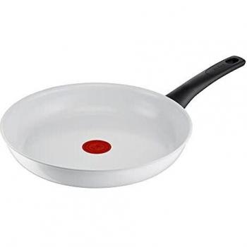 Sartén Cerámica Control 28 cm - Inducción, Fácil Limpieza, Indicador de Temperatura, Blanco y Negro