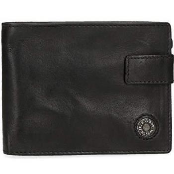Cartera Pepe Jeans Button Horizontal con Cierre de Clic Negra