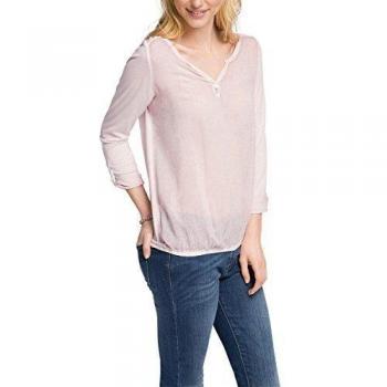 ESPRIT im Material-Mix-Camiseta de manga larga  Mujer    Rosa