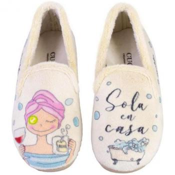 CUQUE 5580 Zapatillas de casa de mujer beige 623