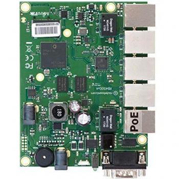 MikroTik RouterBOARD 450Gx4 (RB450Gx4) | Wired Router | 5x Gigabit Ethernet Ports, 1x microSD Slot, Green