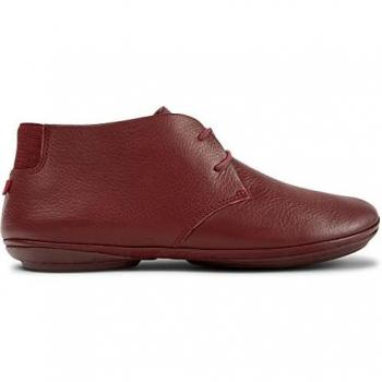 Camper Right Women's Burgundy Leather Ankle Boots with Laces