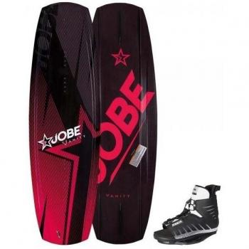 Jobe Vanity wakeboard Package 141 cm Juego completo, rojo, 40-44