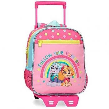 La Patrulla Canina Paw Patrol Follow Your Rainbow Mochila con Carro Rosa 23x28x10 cms Poliéster 6,44L