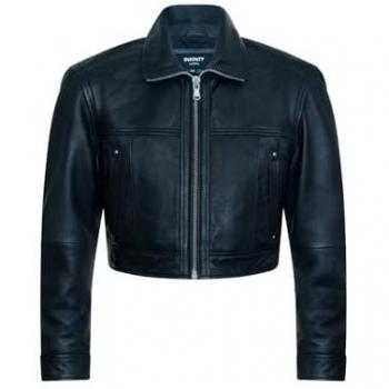 Infinity Leather Women's Black Cropped Biker Jacket - Dubai, Size 24 UK