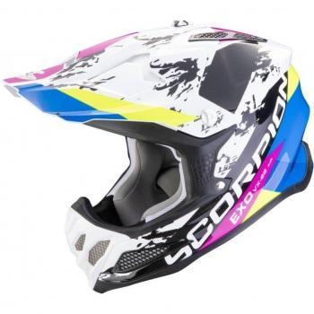 Scorpion VX-22 Air CX Casco de motocross - Negro Blanco Azul (XS)