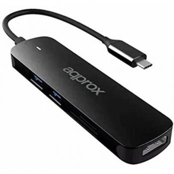 HUB 5 PUERTOS USB 3.0 TYPE C NEGRO APPROX