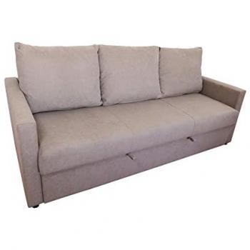 Sofá Cama Gonzalo 3 Plazas Color Visón - Sillón Cama Confortable con Asientos de Espuma de Alta Densidad y Diseño Moderno
