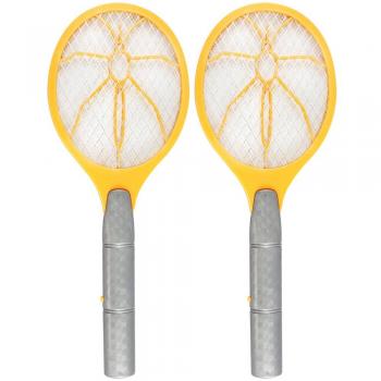 com-four® 2X Matamoscas Electrónico - Aniquilador de Insectos - Trampa para Moscas en Forma de Raqueta