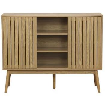 Aparador KEADE Mueble Salón-Comedor de 150 cm con Puertas Correderas Color Natural