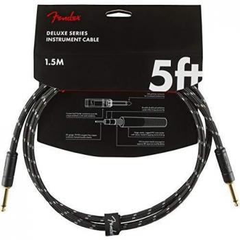 Fender deluxe series instrument cable 5 ft z strstr z black tweed15m990820093