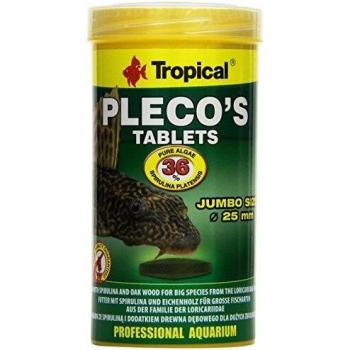 Tropical Alimento Pleco's Tabin Con Espirulina Para Plecos 250 Ml - Alimento en tabletas para plecos, enriquecido con espirulina, formulado para proporcionar una dieta equilibrada y nutritiva, contiene ingredientes