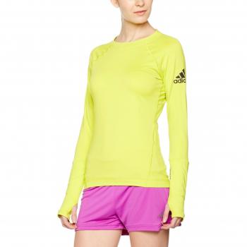 adidas Clmht Ls Tee - Camiseta de manga larga para mujer, color verde, talla L