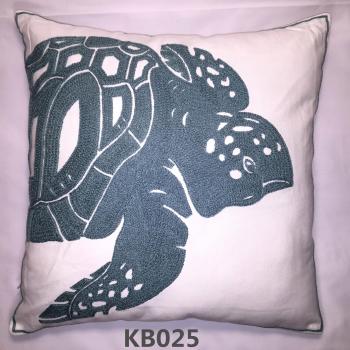 Cojín bordado wunderschön con motivos del mar - Cojín decorativo Sofá Cojín Funda de cojín bordado 100% baumwollen M. Cremallera 45 x 45 cm