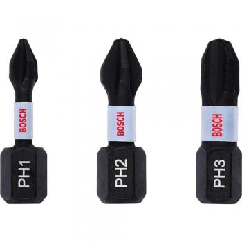 Set de Puntas Impact Control PH, 3 unidades, 25 mm, Vástago Hexagonal - Bosch