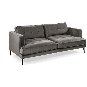 Kave Home - Sofá Tanya 3 plazas Terciopelo Gris 183 cm
