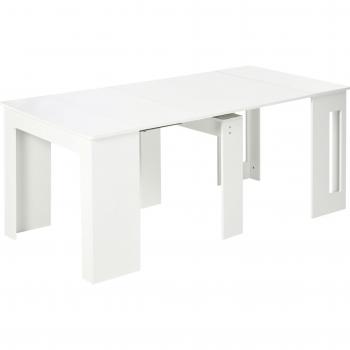 HOMCOM Mesa de Comedor Extensible para 4-6 Personas Blanc