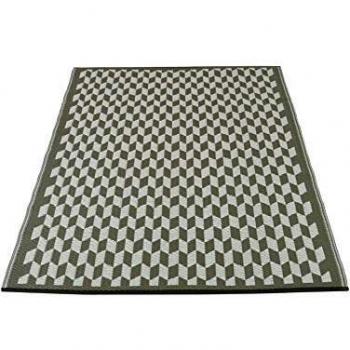 Alfombra Rectangular de PVC Gris 180 x 120 cm para Exterior
