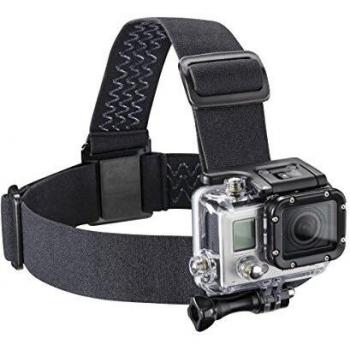 Mantona 20243 - Correa para Cascos con Longitud Ajustable para GoPro Hero y GoPro Session, Negro