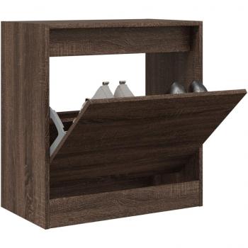 Zapatero de madera multicapa marrón roble 60x34x63,5 cm