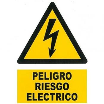 Wurko - Cartel AdhesivoPeligro Riesgo Eléctrico 7,5 x 5,5 cm