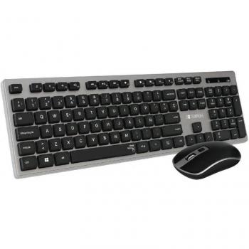 Subblim Combo Wireless Ergo Keys Silent Flat HQ Teclado y Ratón Inalámbrico Ergonómico Silencioso Gris/Negro