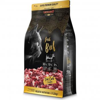 Leonardo Fresh Beef sin cereales pienso para gatos adultos - Pienso de ternera y ave fresca, formulación sin cereales, adecuado para gatos adultos