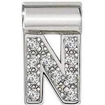Colgante de Plata SeiMia Letra N con Zirconitas Blancas