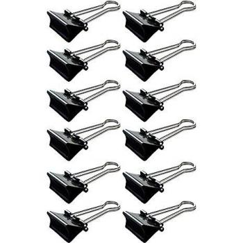 Clip de papel MAUL 213 Foldback 51mm capacidad 20mm negro paquete de 12 unidades