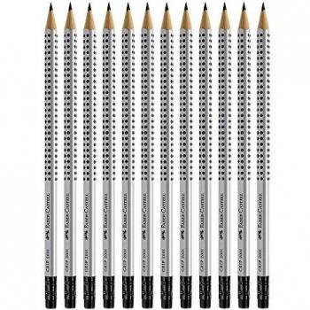 Faber-Castell Blacklead Pencil GRIP 2001 HB With Eraser Tip Pack Of 12