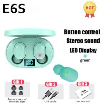 Mini Auriculares Inalámbricos Estéreo E6S A6S TWS con Bluetooth, Micrófono y Estuche de Carga de 350mAh para Deportes
