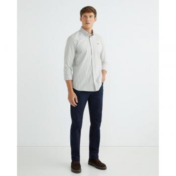 North Sails Eco-Friendly Striped Long Sleeve Casual Shirt - Beige, Size: 2XL