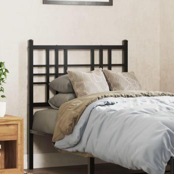 Cabecero de metal negro 75 cm con diseño moderno, estructura resistente, acabado mate, fácil instalación y compatible con colchones de tamaño estándar