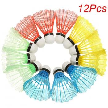 Forfar 12 Piezas Volantes Deportivos de plástico Bola de bádminton de Entrenamiento para Entrenamientos y Juegos de competición recreativa para los Amantes del bádminton Vistoso