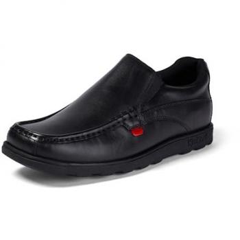 Kickers Men's Fragma Slip-On Comfortable Leather Shoes - Black Size 7 UK