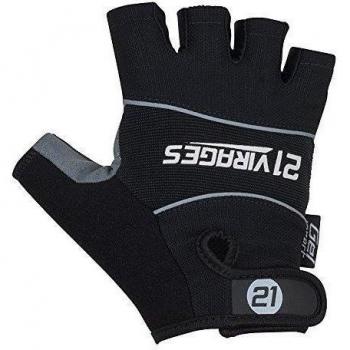 21 Virages Elite Gel - Guantes de ciclismo para hombre, sin dedos, color negro, talla S