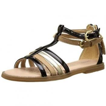 Geox J Sandal Karly Girl, Sandalias con Cuña Niños, Negro