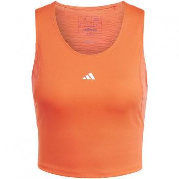 Camiseta de fitness Adidas Techfit Cropped Training Tank Top Mujer, color Naranja, talla XS, diseño sin mangas, ideal para entrenamiento