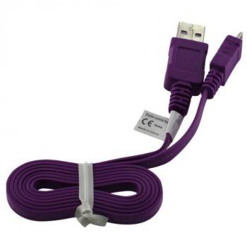 Micro USB Data Cable Ultra Flat - Purple, 95cm
