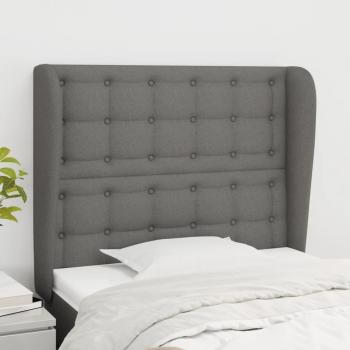 Cabecero de oreja gris oscuro 83x23x111/128 cm Tejido
