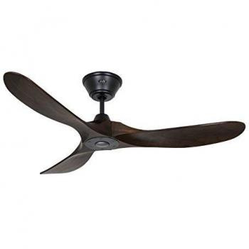 Casafan Ventilador de Techo 312217 Eco Genuino 122 Madera Maciza Nogal/Negro Mate Lacado