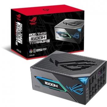ASUS ROG Thor 1600W Fuente de Alimentación Modular ATX 3.1, 80 Plus Titanium, Pantalla OLED, Modo Turbo, Estabilizador de Voltaje Inteligente