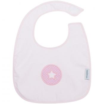 Babero Cuadrado Con Velcro Round Rosa 20X26 Cm
