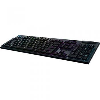 Logitech G915 LIGHTSPEED Teclado Gaming Mecánico Inalámbrico con teclas GL-Táctil de bajo perfil, LIGHTSYNC RGB, Diseño ultra delgado, 30 horas de duración de la batería, Disposición QWERTY ES - Negro