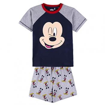 Pijama de Verano Mickey Mouse Gris 100% Algodón para Niños de 4 Años