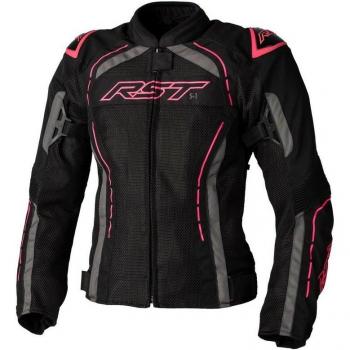 RST S-1 Mesh Chaqueta textil de motocicleta para mujer - Neón Rosa y Negro