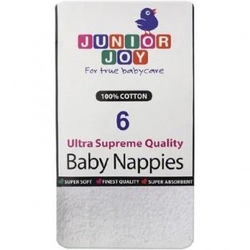Junior Joy 6288 - Pañales reutilizables, 6 unidades, 61 x 61 cm, color blanco