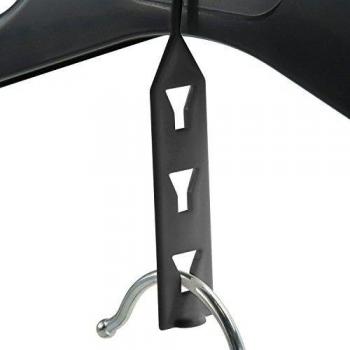 Hangerworld 12 Ganchos Conectores de Perchas Ahorra Espacio Plástico Negro Añade hasta 3 Perchas
