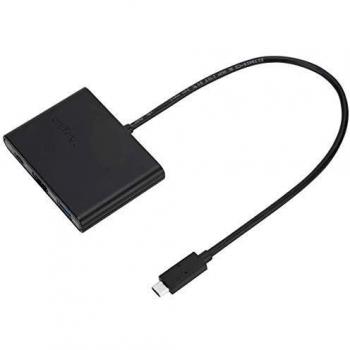 Adaptador Multipuerto Targus USB-C a HDMI/USB-A/USB-C con Suministro de Energía - Negro