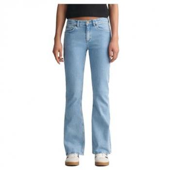 Vaqueros Bootcut Gant para Niña Azul Claro 10 Años (140 cm) con Bolsillos Laterales, Casual y de Algodón